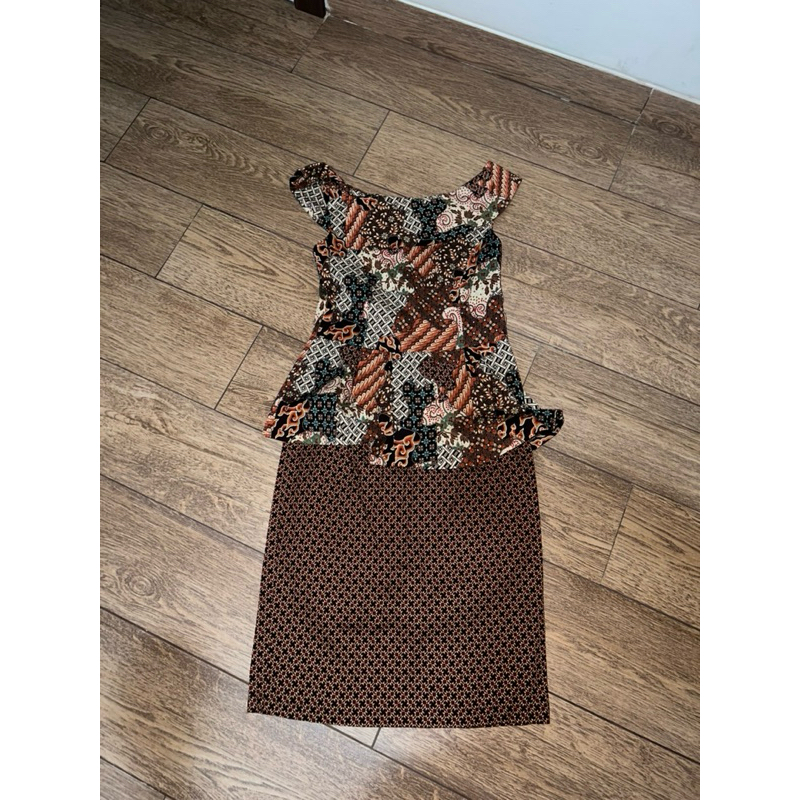 DRESS BATIK - BLUE/BROWN