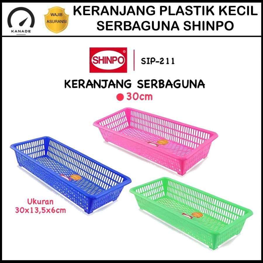Shinpo SIP-211 Keranjang Keranjang Plastik Kecil Persegi Panjang 30 CM Bakul Segi Astro Storage Kota