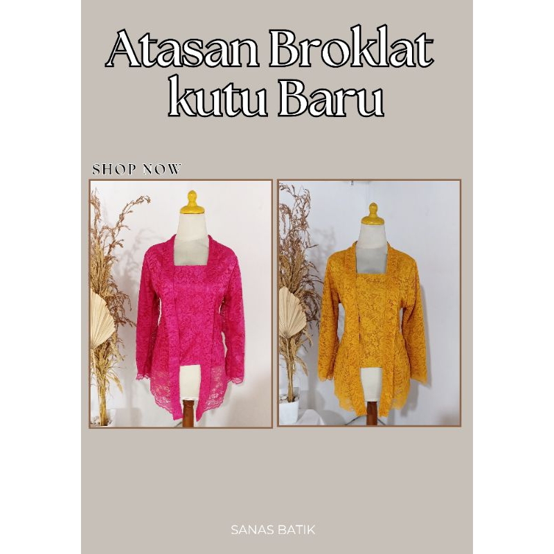 Atasan Broklat Kutu Baru Kebaya Full Puring Kebaya modern  Kebaya Among Tamu Kebaya Wisuda Kebaya mo