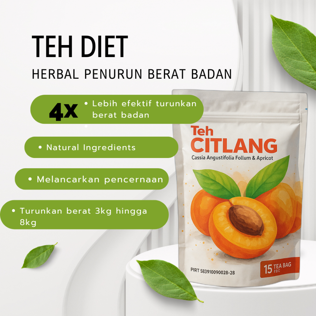 Teh Langsing Aprikot Jati Cina Teh Detox Pelangsing Tubuh BPOM Resmi, Diet Cepat, Membantu Membakar 