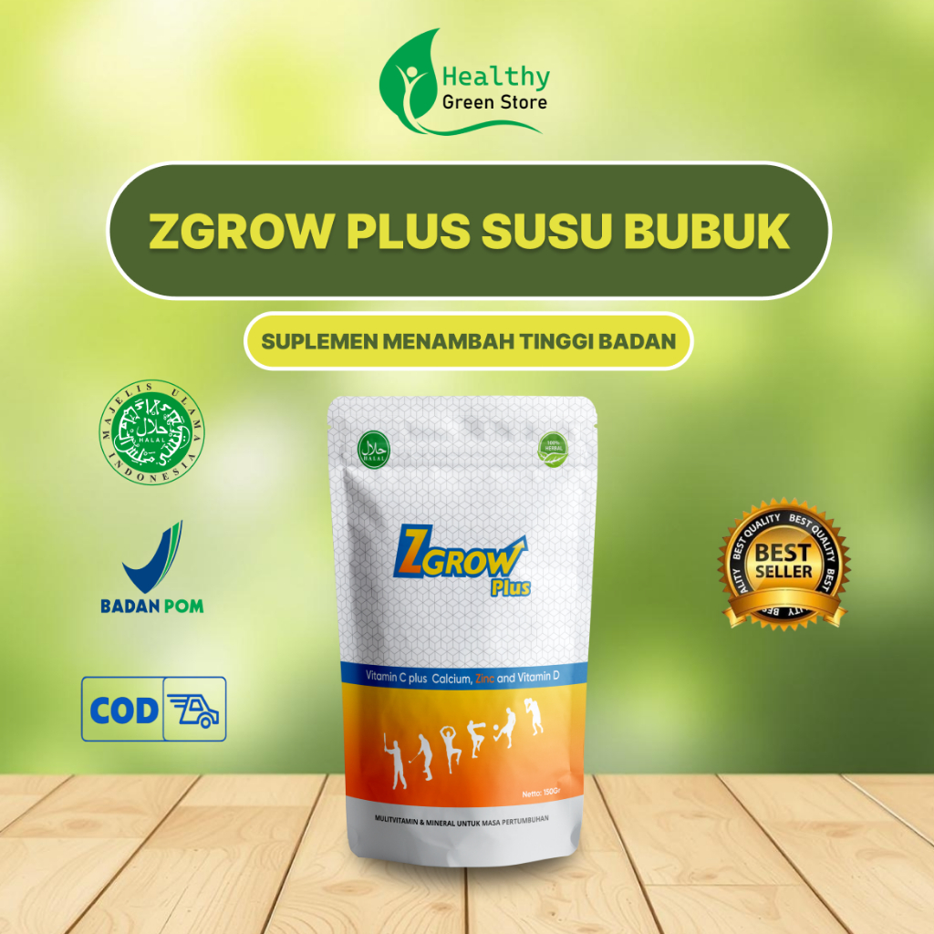 

ZGROW PLUS SUSU – Peninggi Badan Ampuh dengan Kalsium & Zinc untuk Anak, Remaja, dan Dewasa, Terdaftar BPOM & Halal MUI