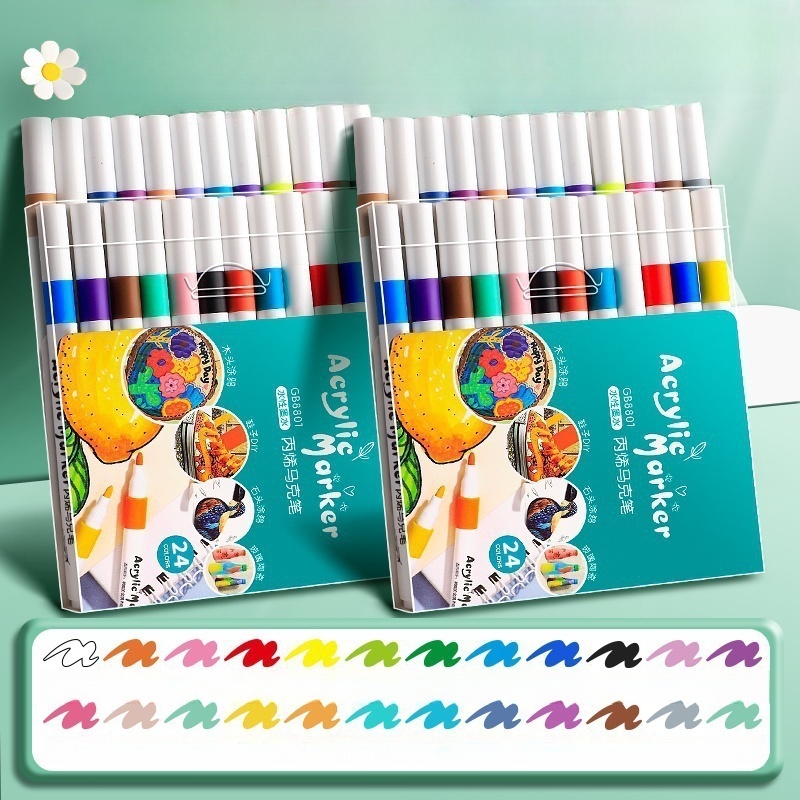 

【Ready Stock】Pen Akrilik Marker Warna Cepat Kering Tahan Air Pena cat air buram dan dapat ditumpuk