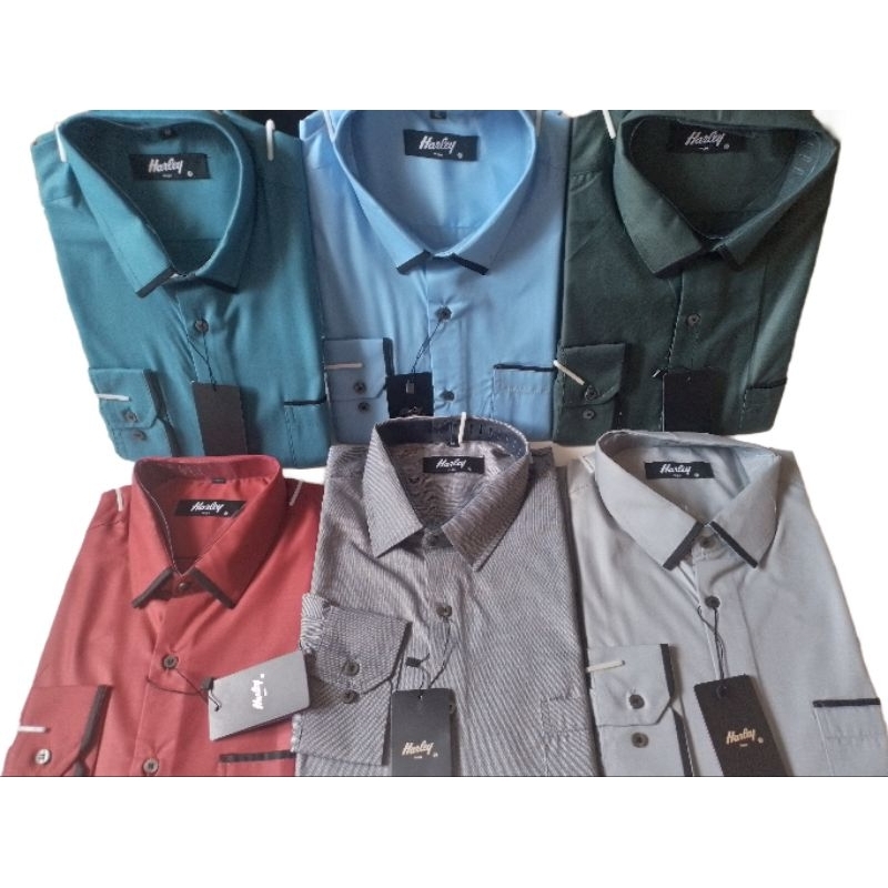kemeja harley Lengan panjang polos original