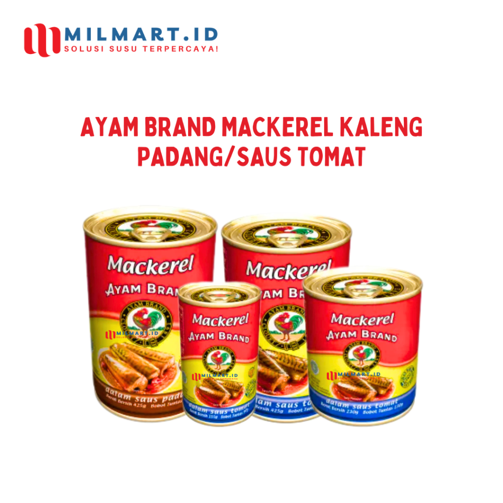 

AYAM BRAND MACKEREL KALENG RASA PADANG/SAUS TOMAT TOMATO SAUCE