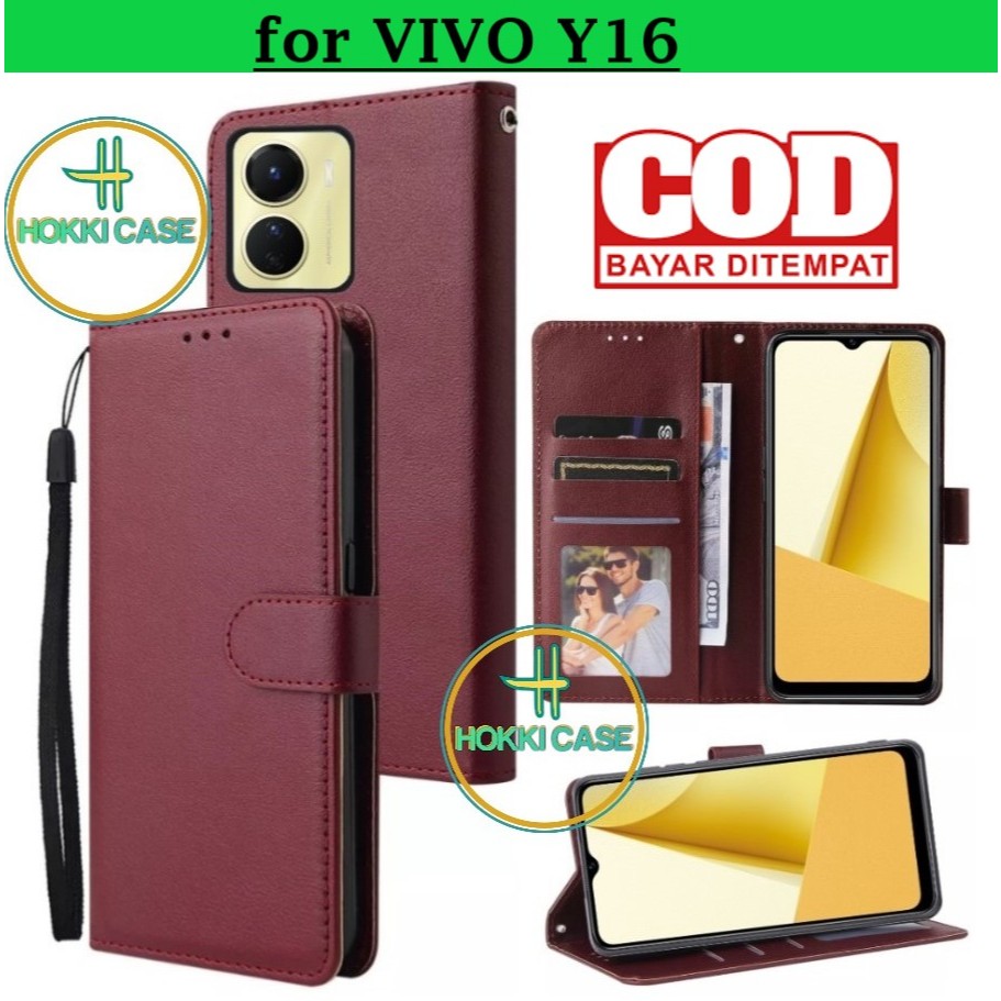 Flip Case VIVO Y16 Case Wallet Kulit Casing Dompet Case Wallet Leather Flip Case VIVO Y16 Casing hp 