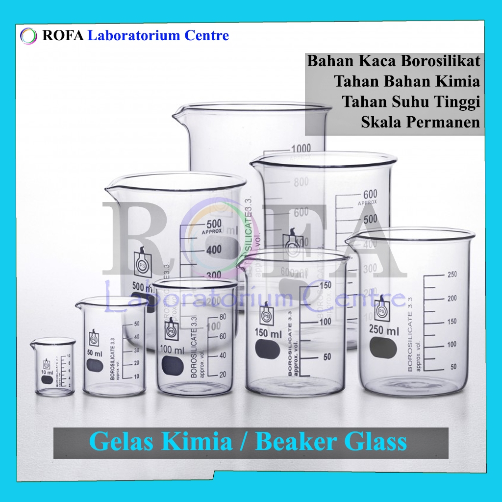 Gelas Kimia / Beaker Glass / Gelas Piala / Gelas Beaker / Gelas Pyrex - Chemicals Solution