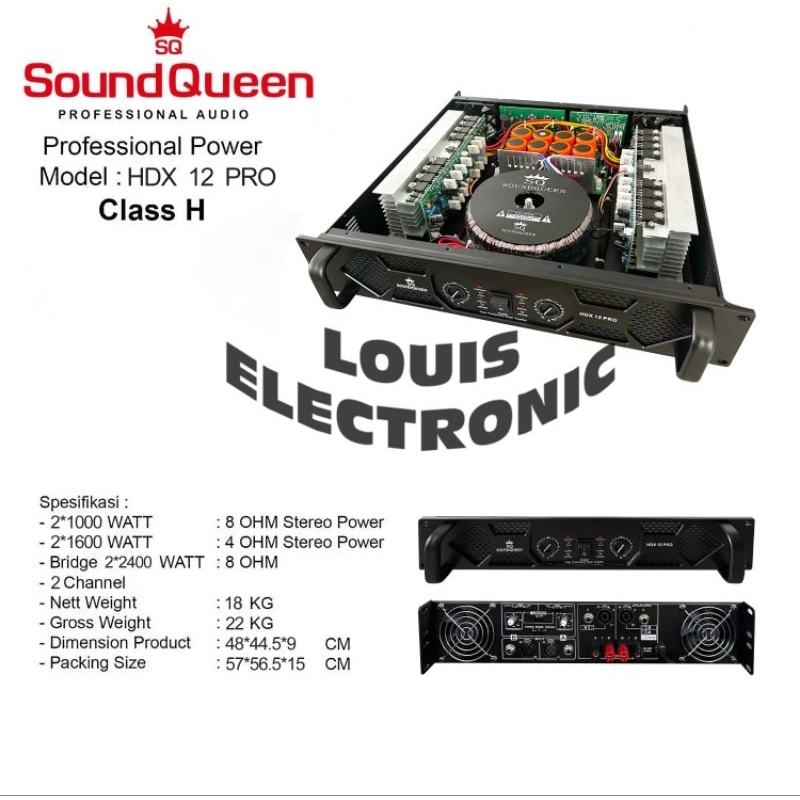 Power Amplifier 2 Channel SoundQueen HDX 12 PRO Class H Sound Queen ORIGINAL