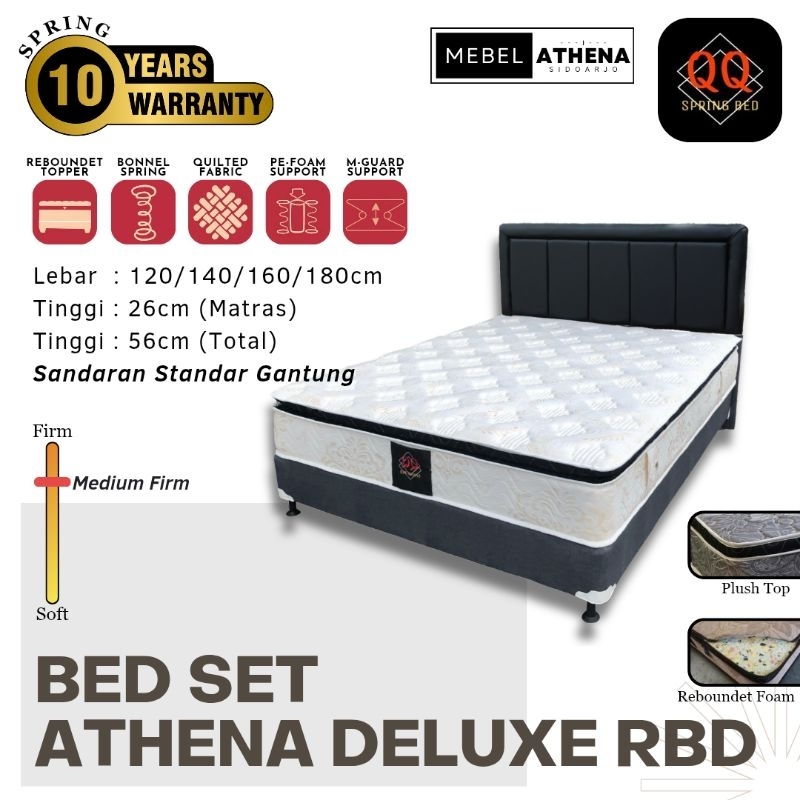 QQ Spring Bed - Bed Set Deluxe Reboundet Athena 160*200cm baik untuk kesehatan bergaransi resmi pabr