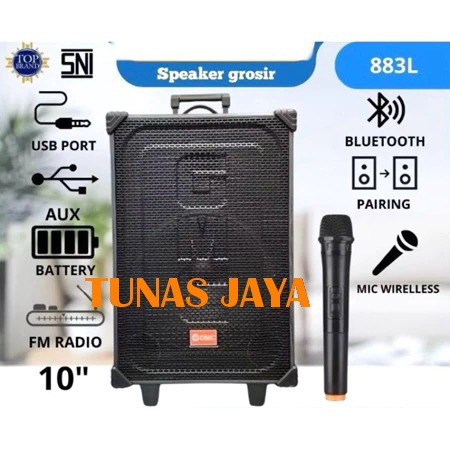 Speaker Portable Gmc 883L / GMC883L / GMC 883 L New Free 1 Mic Wirelles.Garansi 1 Tahun