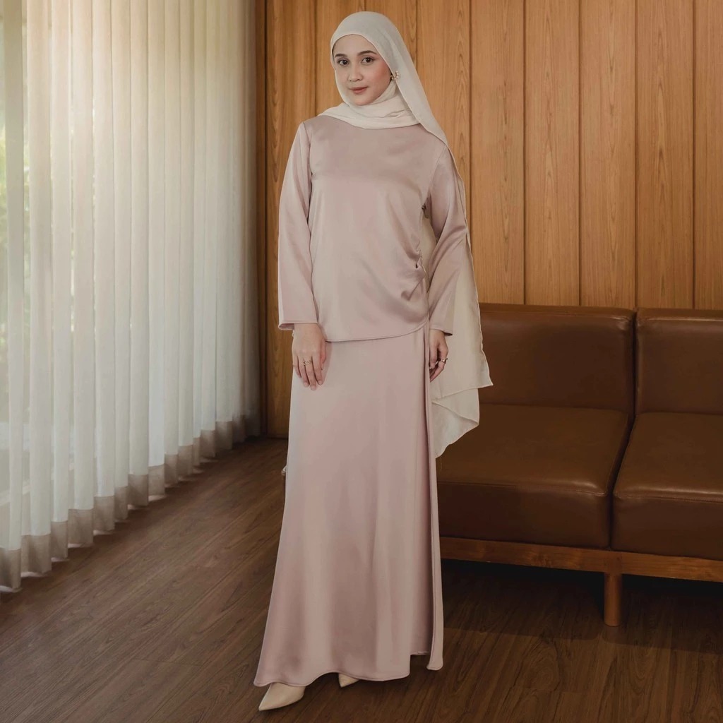 RUYA ONE SET (BLOUSE + SKIRT) BAHAN SILK PREMIUM BAJU SET WANITA DRESS PESTA TERBARU GAMIS KONDANGAN
