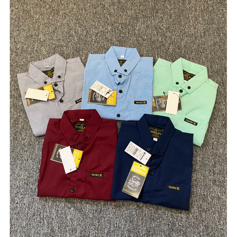 Kemeja pendek hem polos anak laki laki usia 2-9 tahun