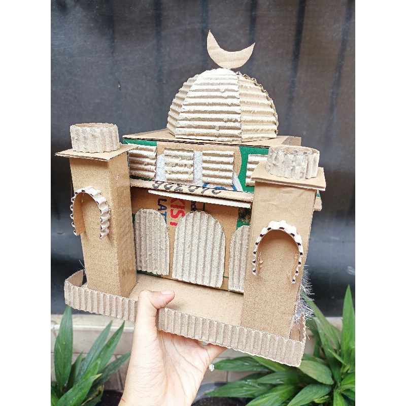 miniatur masjid dari KARDUS instant