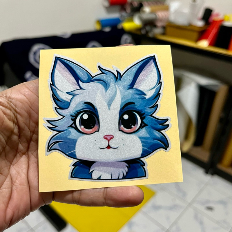 #A65, stiker kucing, kucing, kucing lucu, hp, stiker motor