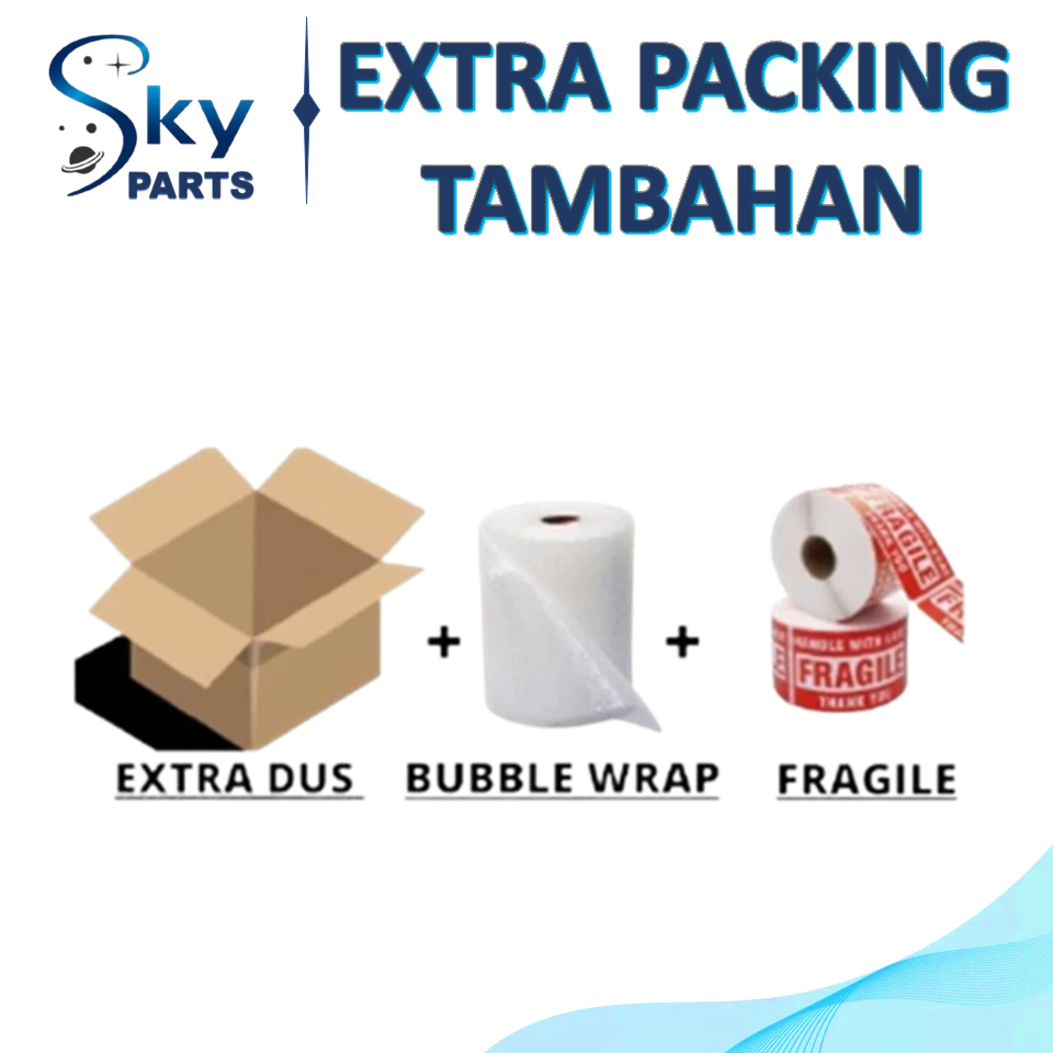 

EXTRA PACKING TAMBAHAN DUS PLUS BUBBLE WRAP UNTUK MENGHINDARI BARANG BELANJA ANDA TIDAK RUSAK
