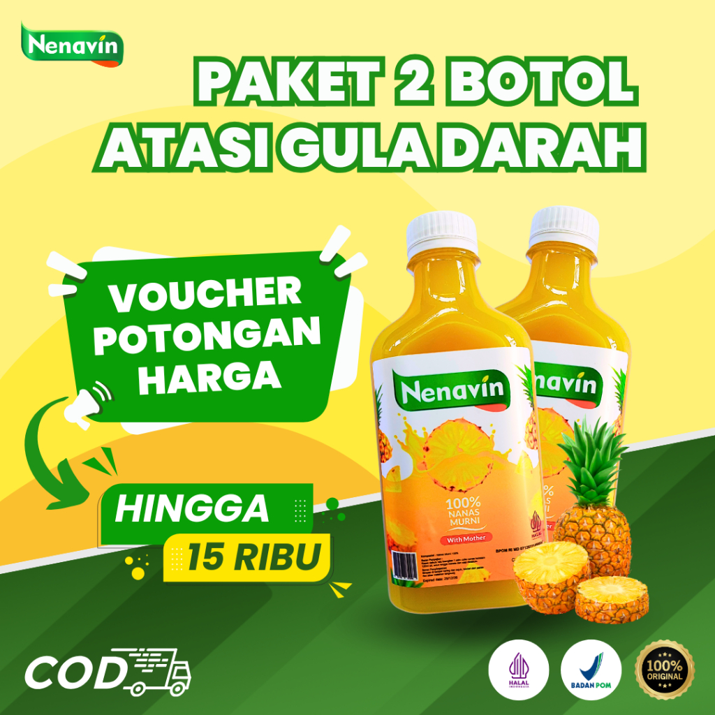 

Paket 2 Botol Nenavin Cuka Nanas – Efektif Atasi Diabetes & Turunkan Gula Darah