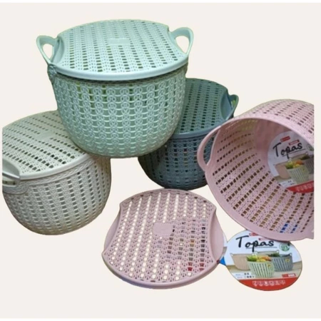 KERANJANG OVAL SERBAGUNA OPAZ + TUTUP WARNA SOFT /KERANJANG PARCEL KERANJANG TUTUP SERBAGUNA