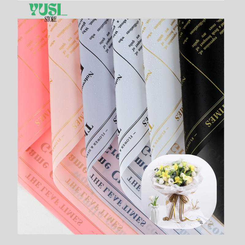 

Isi 20 LEMBAR Flower Wrapping Paper Waterproof Motif Koran Newspaper Kertas Buket Bunga Cellophane KB012