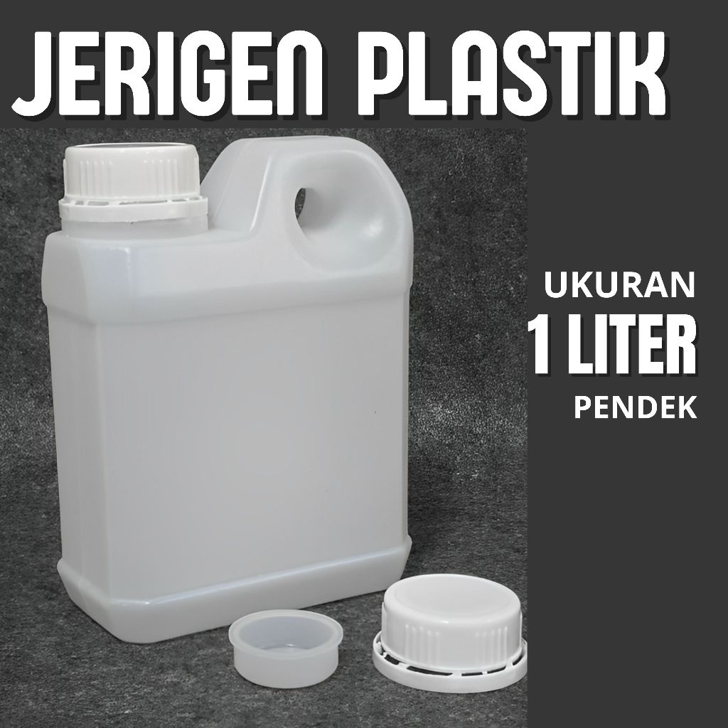 GRATIS PACKING - Jerigen Jrigen PUTIH & NATURAL 1L 1 L liter kotak Pendek HDPE