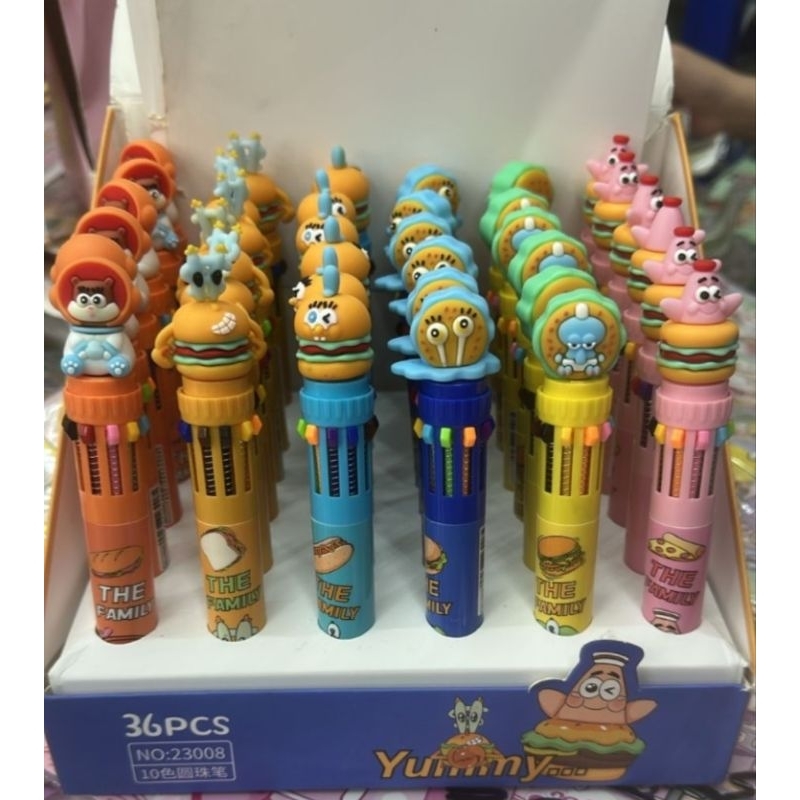 

PRE-ORDER GROSIR isi 36pcs pen 10 warna motif Spongebob