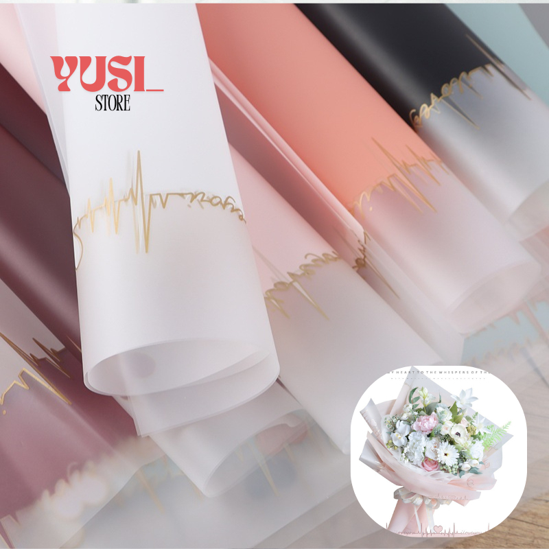 

Isi 20 LEMBAR Flower Wrapping Paper Motiv Love Valantine Kertas Cellophane Buket Bunga Celophane KB025