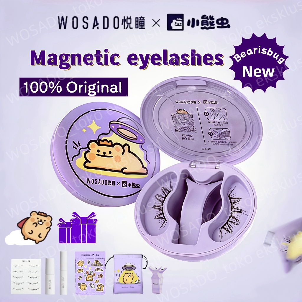 [Ready Stock] WOSADO Magnetic eyelashes bulu mata magnet WOSADO X Bearisbug 100% Original bulu mata 