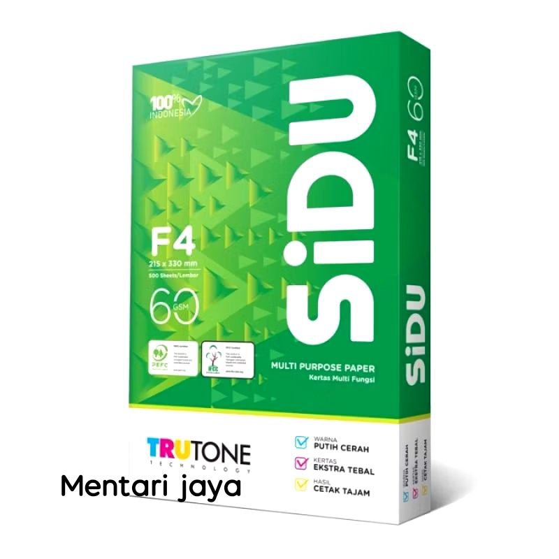 

Kertas HVS F4 60 gsm Sinar Dunia (1 rim =500 lembar)