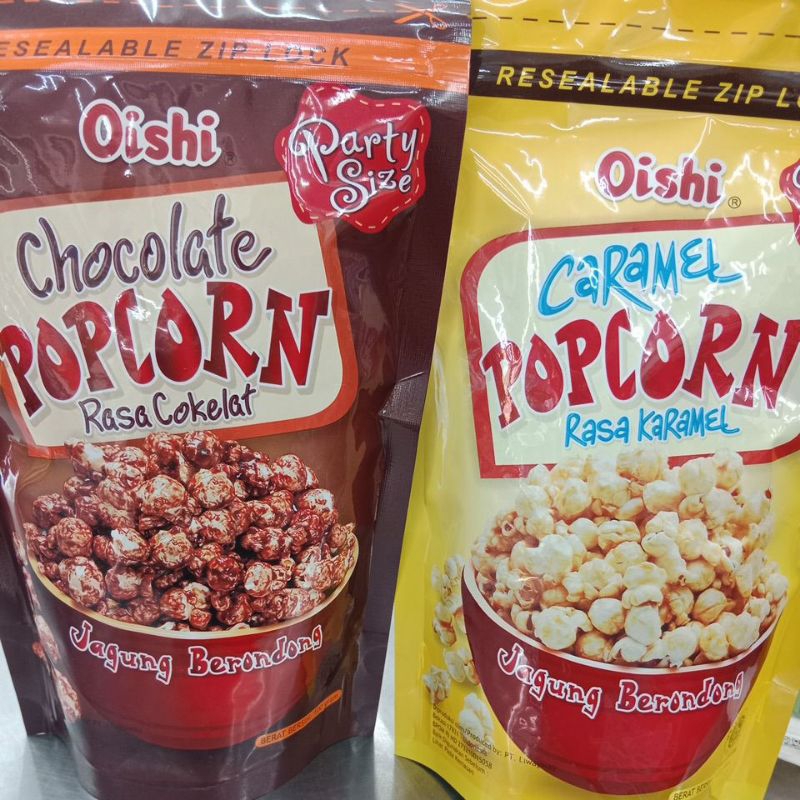 

OISHI CHOCOLATE POPCORN & CARAMEL POPCORN