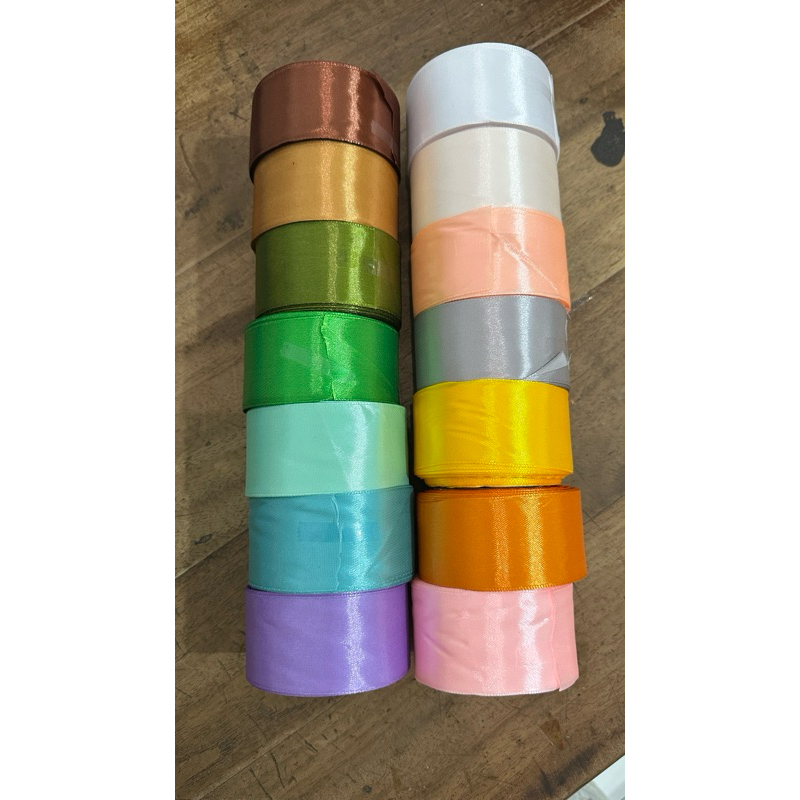 

pita satin kain 1/4 inch (4cm) polos 25 yard per roll