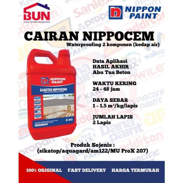 NIPPOCEM 4:1 NIPPON LIQUID ELASTEX 5 KG - CAIRAN SAJA 5 KG
