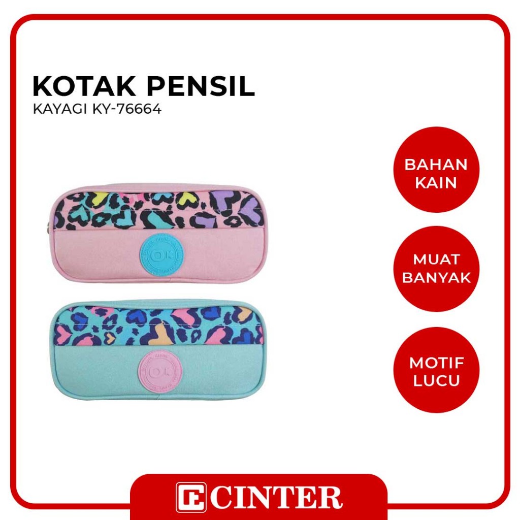 

KAYAGI - TEMPAT PENSIL / KOTAK PENSIL KAIN RESLETING / PENCIL CASE KY-7664 SLETING MOTIF LOVE