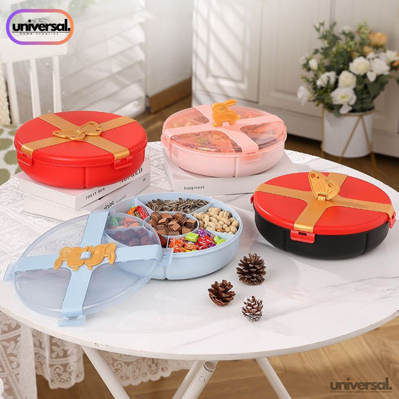 UV Toples Set 6 Sekat  Bahan Acrylic Food Grade / Toples Penyimpanan Kue Dan Snack