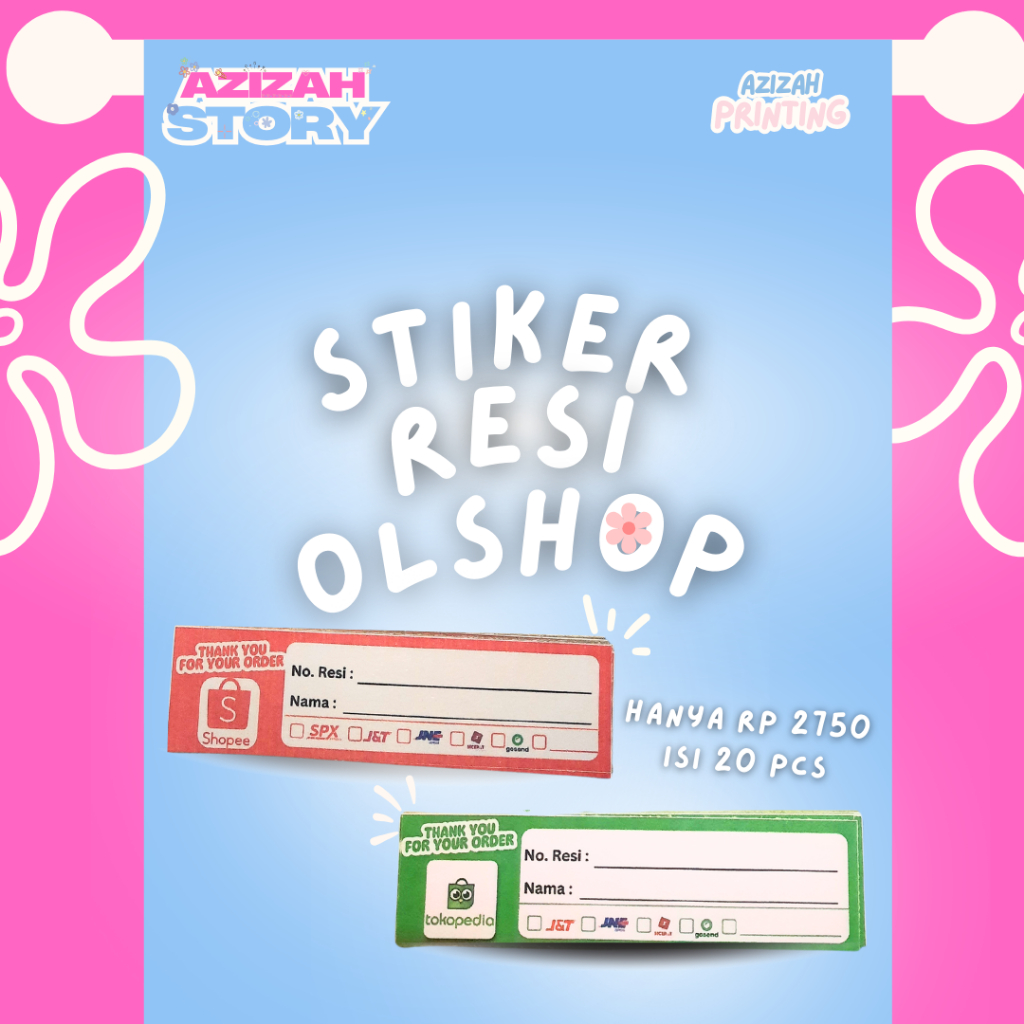 

20 pcs Stiker resi pengiriman online/ Stiker Resi pengiriman shopee/ Stiker Resi pengiriman