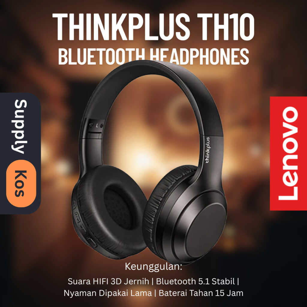 Lenovo Thinkplus TH10 | Headphone Bluetooth | Bluetooth Headphone | Headphone Gaming | Murah