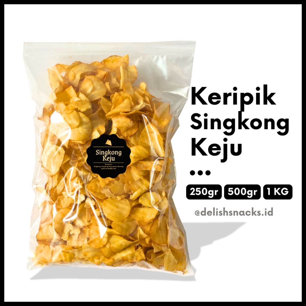 

[DELISH SNACKS] Keripik Singkong Keju (Grosir) 250gr 500gr 1 KG / Snack Cemilan Grosiran Kiloan