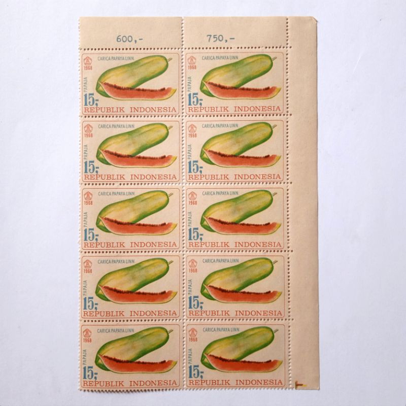 

Antik Perangko Filateli Papaja Carica Papaya Linn Rp.15 10pc 1968