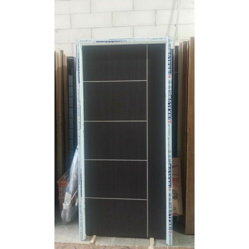 PINTU KAYU ll PINTU RUMAH ll PINTU MINIMALIS+ KUSEN ALUMINIUM