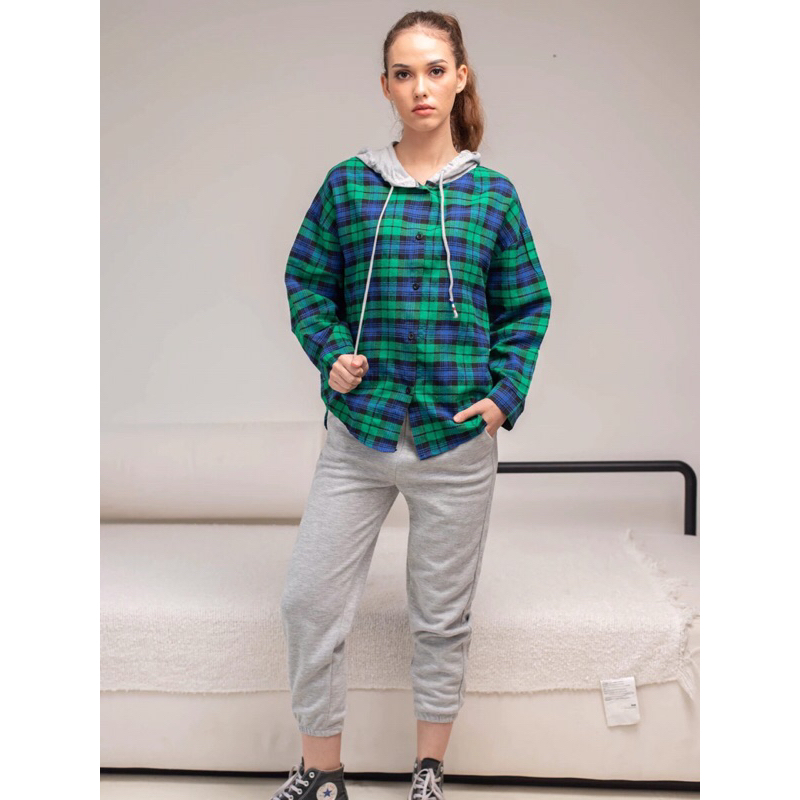AVENUE SHIRT FLANNEL HOODIE  ( NEW)