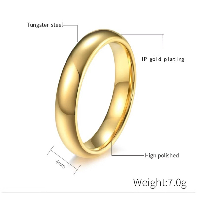 Cincin Polos warna emas Pria Wanita