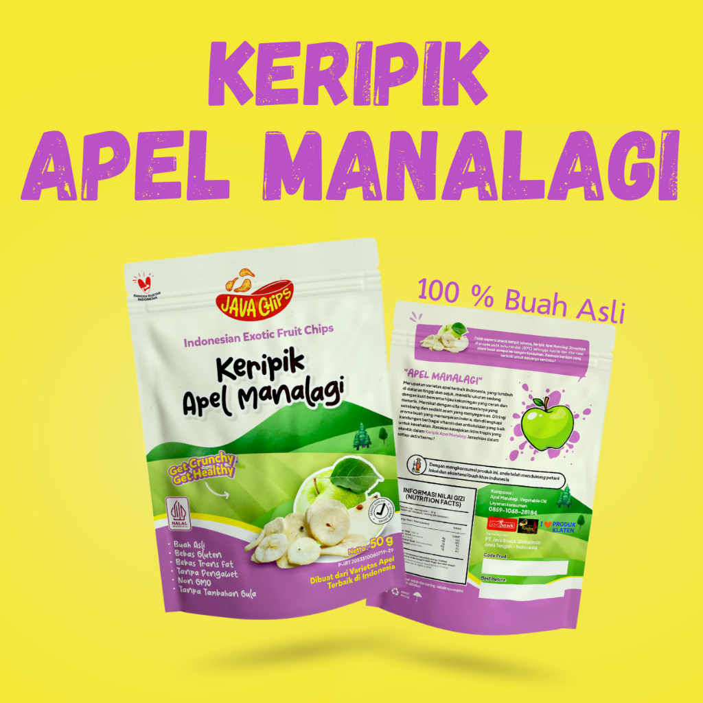 

JAVACHIPS- KERIPIK APEL MANALAGI DENGAN METODE VACUUM FRYING, NUTRISI TETAP TERJAGA, TANPA PENGAWET TANPA PEMANIS TANPA PEWARNA RASA ALAMI DAN NATURAL DARI BUAH - SNACK SEHAT