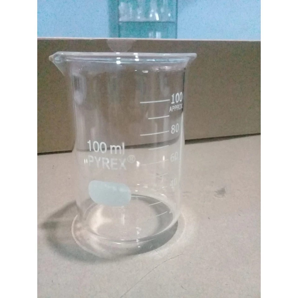 BEAKER GLASS 100 ml LOW FORM PYREX gelas ukur pyrex 100ml gelas takar pyrex 100ml