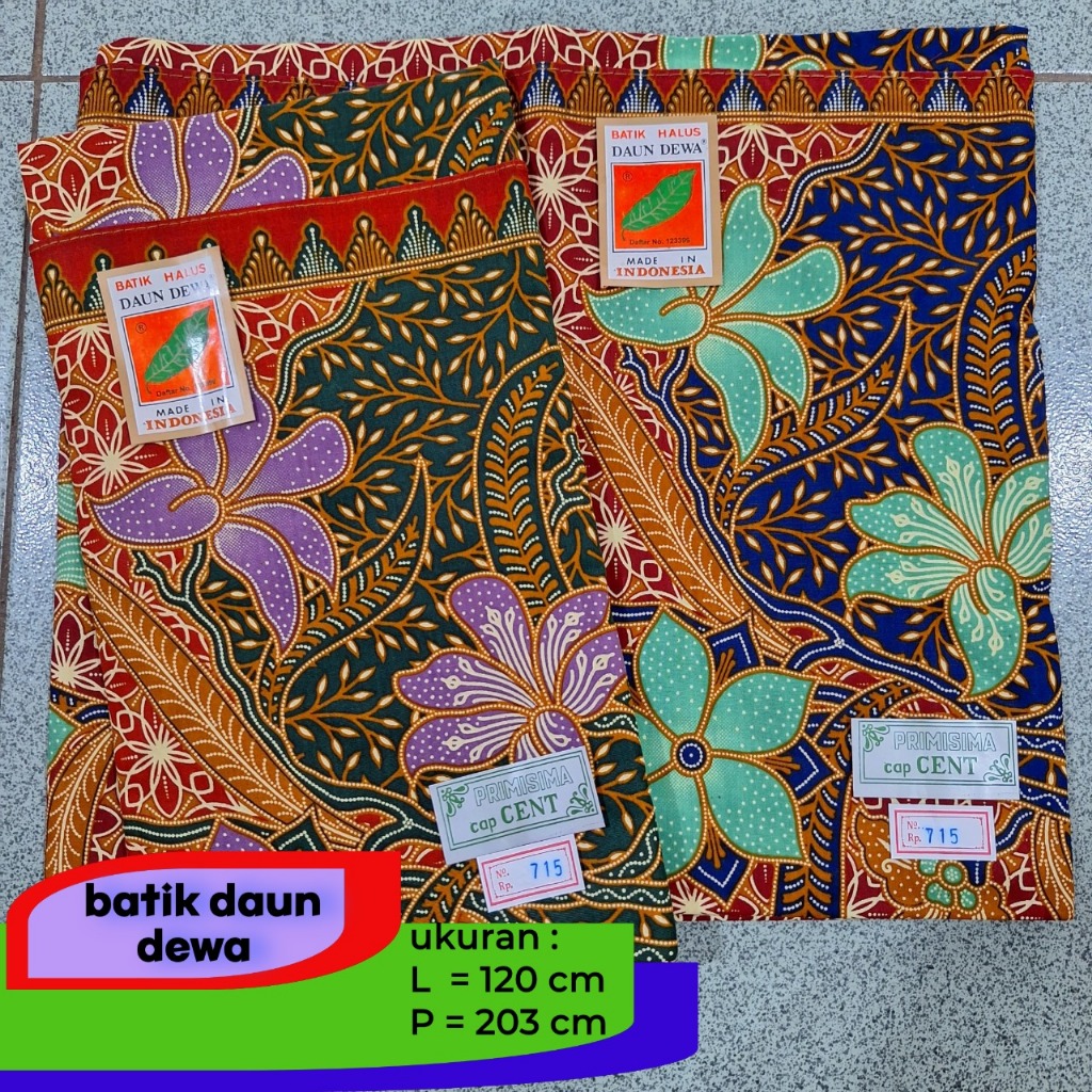 kain Sarung dan Jarik batik DAUN DEWA ORI Primisima Belum Jahit ukuran 120 x 203 pria dan wanita