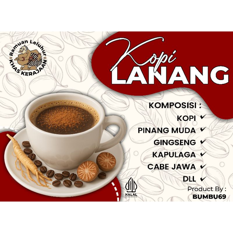 

KOPI LANANG plus Gingseng, Kapulaga,Pinang Muda dan herbal khusus vitalitas
