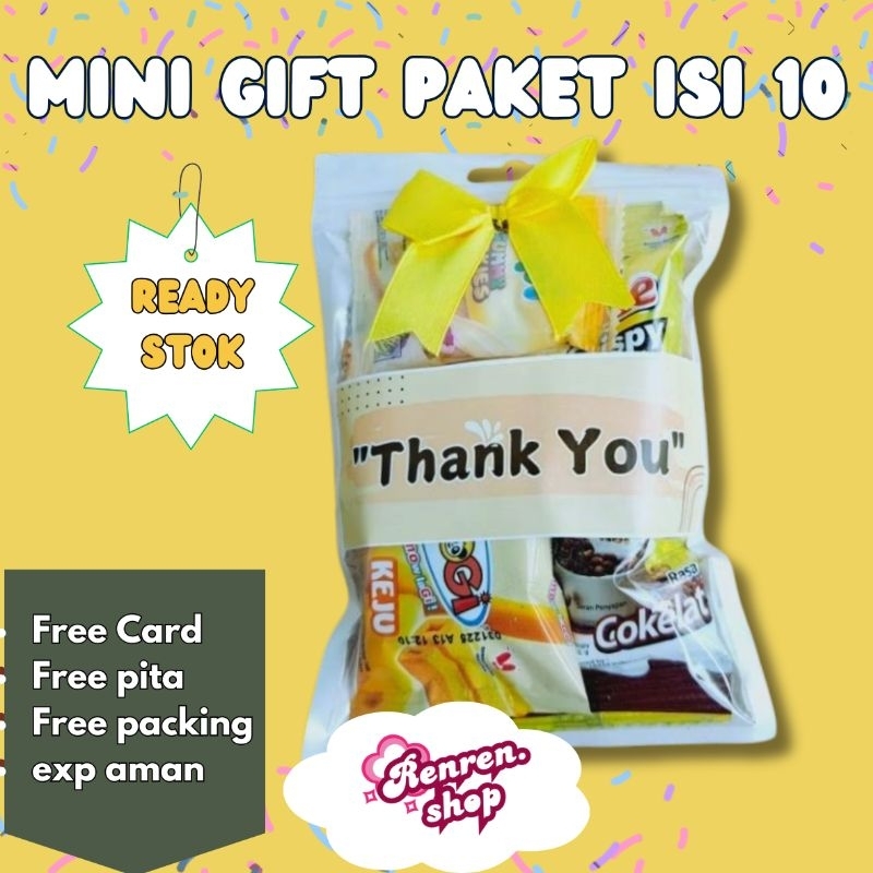 

Paket 10 pcs - Mini gift snack hampers snack murah (KUNING)