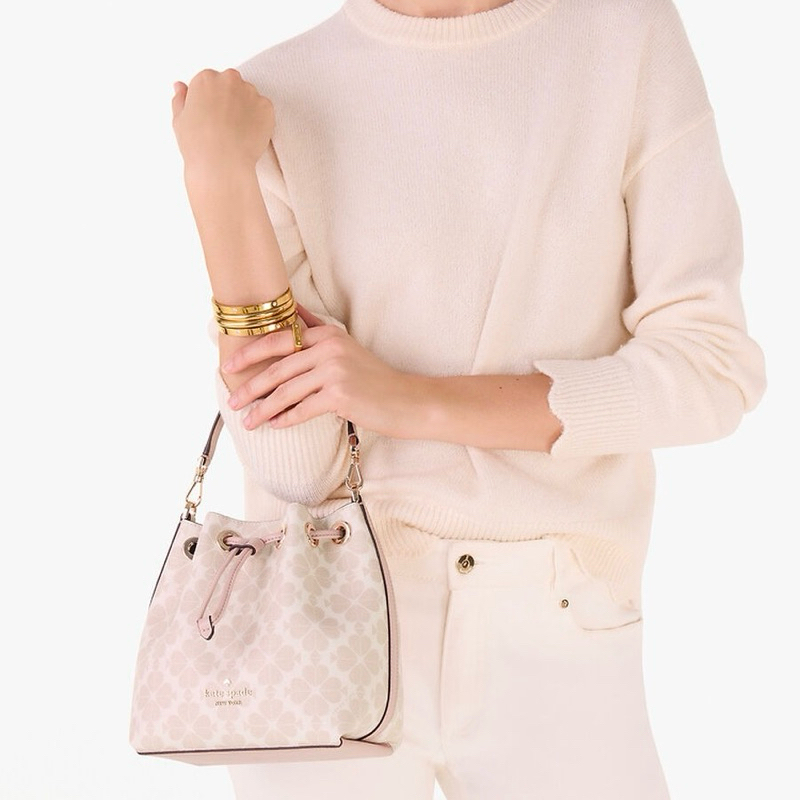 KATE SPADE KS Flower Small Bucket Crossbody Bag