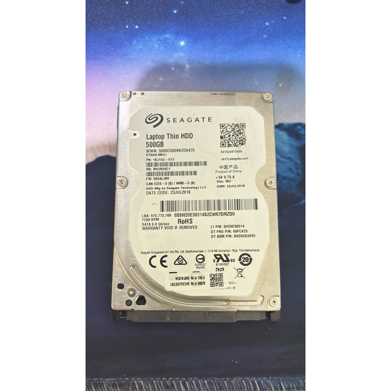 Hardisk Laptop 500GB 2,5” Seagate SATA HDD Laptop 7200RPM Sentinel 100%