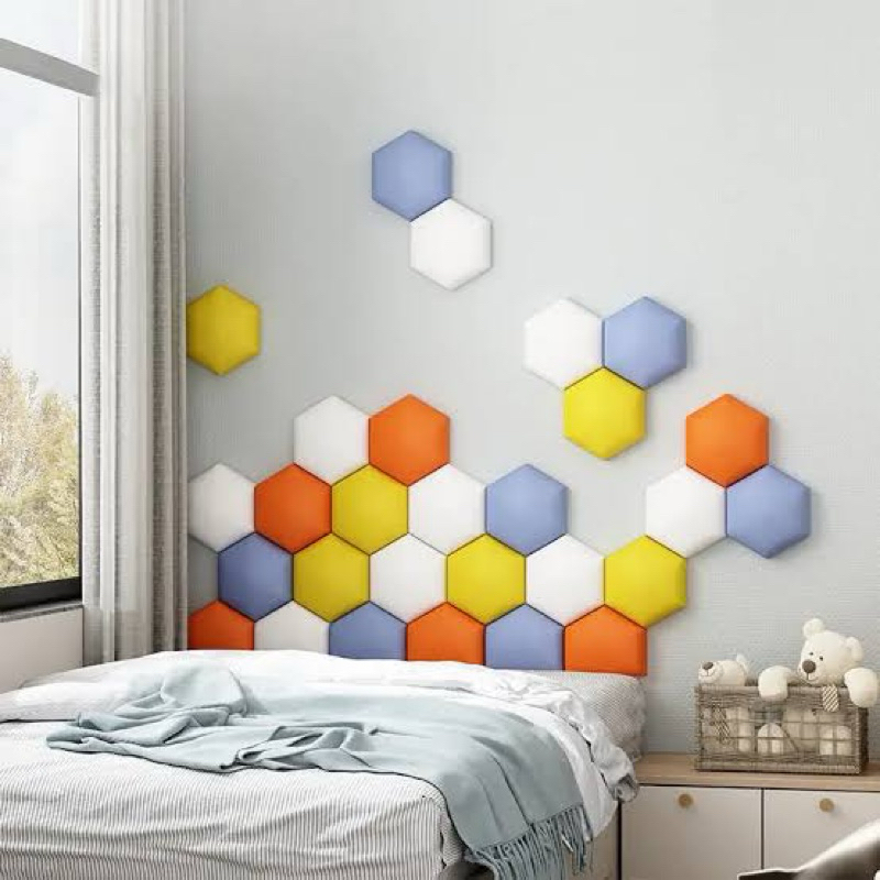 HIDROAQUATIC (HEADBOARD HEXAGONAL) Wall panel busa Hiasan dinding pelindung dinding sandaran tempat 