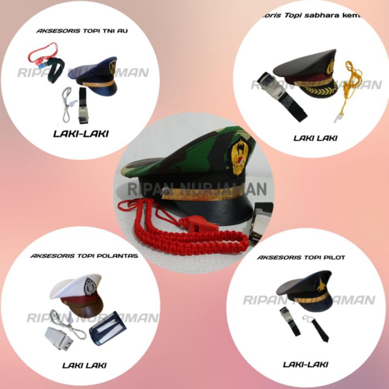 Aksesoris Polisi Anak / Atribut Polisi Anak (Polantas) TNI AU TNI TOPI TOPI sabara