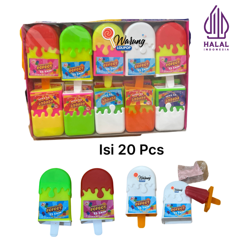 

Permen POPDOT ES KRIM 20 X 10 Gr Rasa Buah by Warung Lolipop
