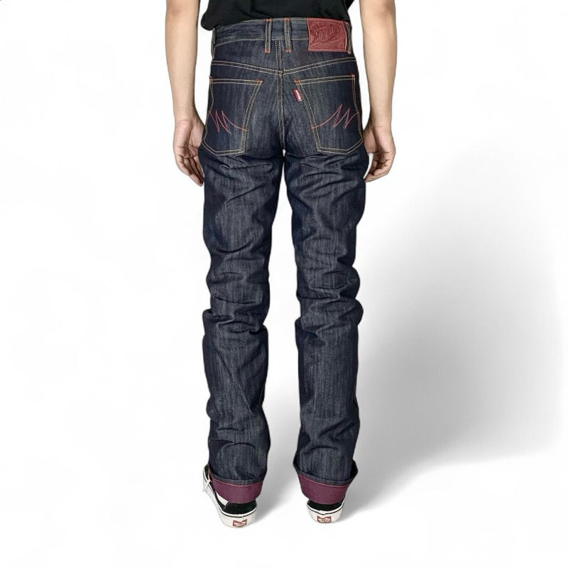 Midfielderdenim - jeans slubby weft maroon 16oz sanforized