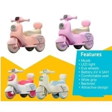 motor vespa anak motor aki motor-motoran anak kado anak
